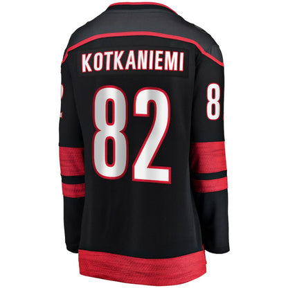 C.Hurricanes #82 Jesperi Kotkaniemi Fanatics Branded Home Breakaway Player Jersey Black Stitched American Hockey Jerseys CustomName