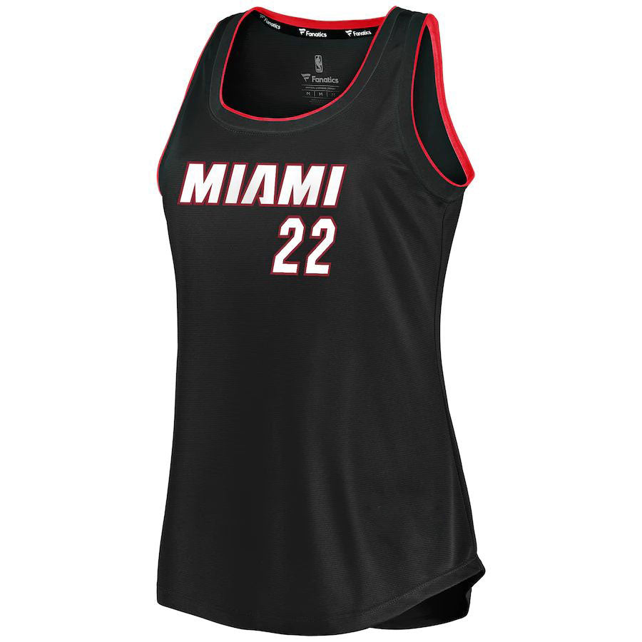 M.Heat #22 Jimmy Butler Fanatics Branded Women's 2019-20 Fast Break Team Tank Jersey Icon Edition Black Stitched American Basketball Jersey