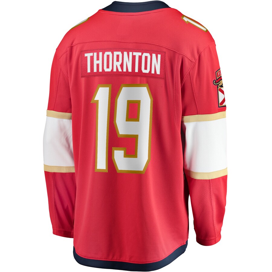 F.Panthers #19 Joe Thornton Fanatics Branded Home Breakaway Player Jersey Red Stitched American Hockey Jerseys CustomName