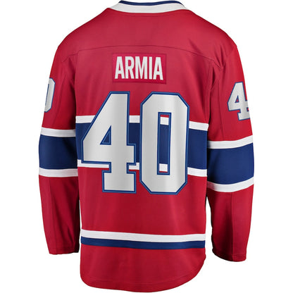 M.Canadiens #40 Joel Armia Fanatics Branded Home Breakaway Player Jersey Red Stitched American Hockey Jerseys CustomName