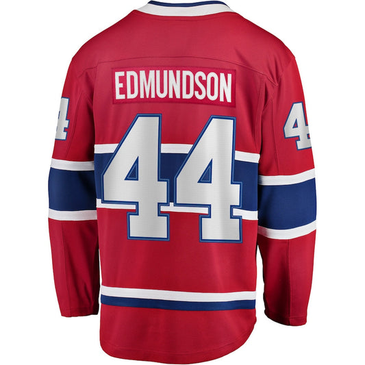 M.Canadiens #44 Joel Edmundson Fanatics Branded Breakaway Player Jersey Red Stitched American Hockey Jerseys CustomName