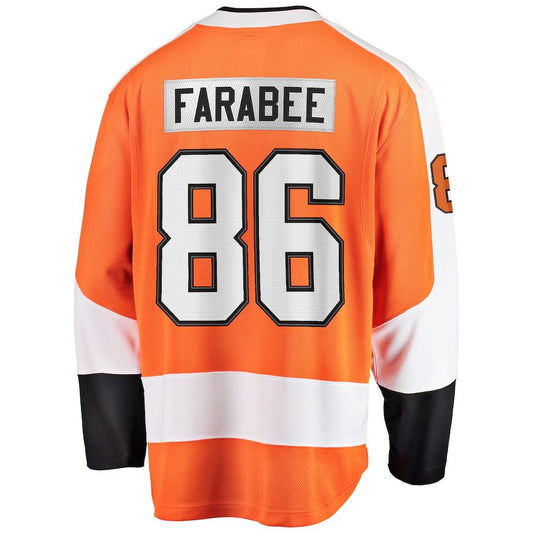 P.Flyers #86 Joel Farabee Fanatics Branded Home Team Breakaway Player Jersey Orange Stitched American Hockey Jerseys CustomName