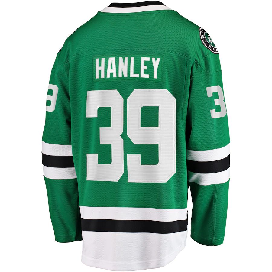 D.Stars #39 Joel Hanley Fanatics Branded Breakaway Player Jersey Kelly Green Stitched American Hockey Jerseys CustomName