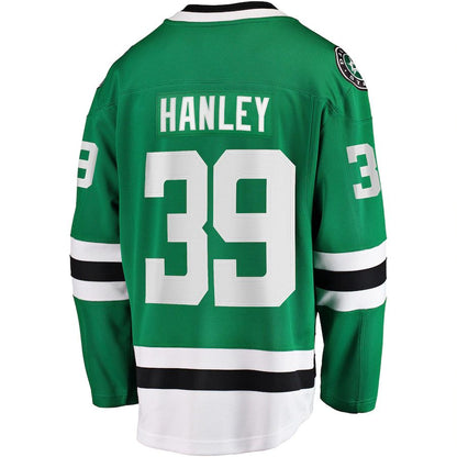 D.Stars #39 Joel Hanley Fanatics Branded Breakaway Player Jersey Kelly Green Stitched American Hockey Jerseys CustomName
