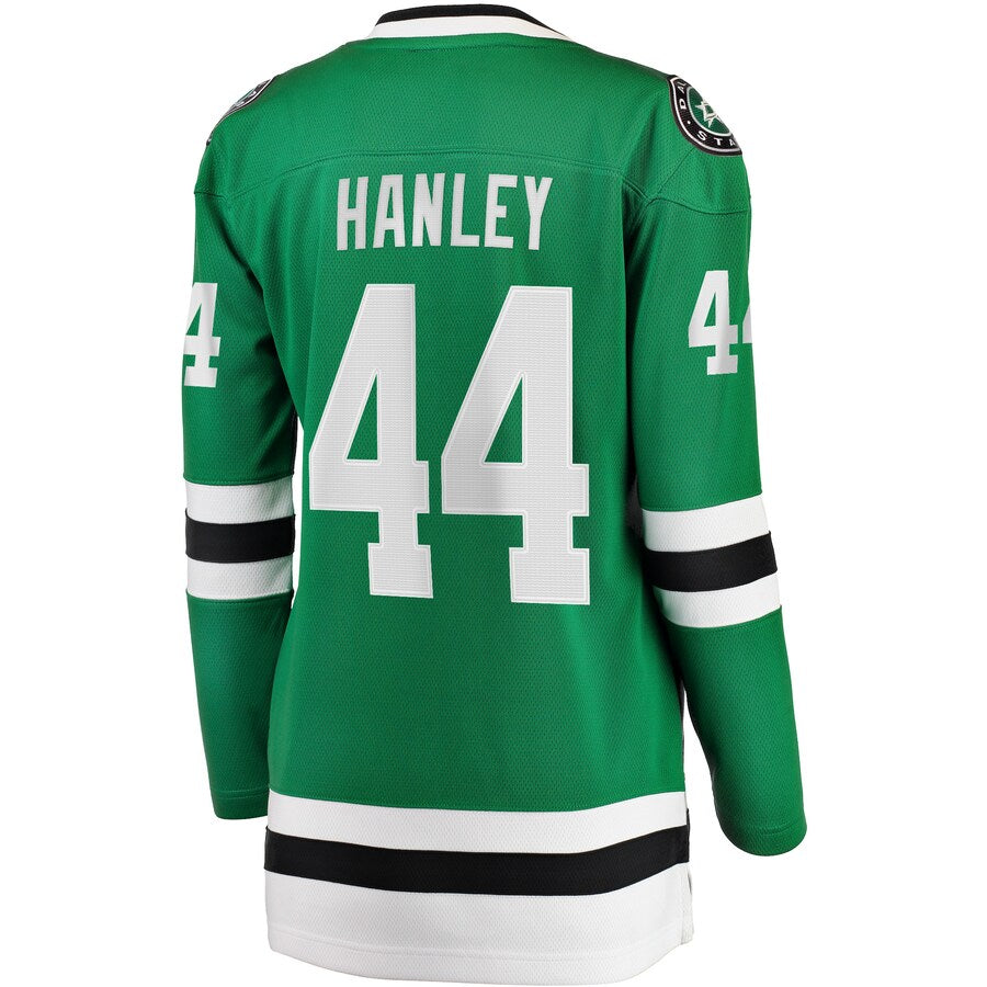 D.Stars #44 Joel Hanley Fanatics Branded Home Breakaway Player Jersey  Kelly Green Stitched American Hockey Jerseys CustomName