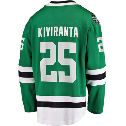D.Stars #25 Joel Kiviranta Fanatics Branded Home Breakaway Jersey Kelly Green Stitched American Hockey Jerseys CustomName