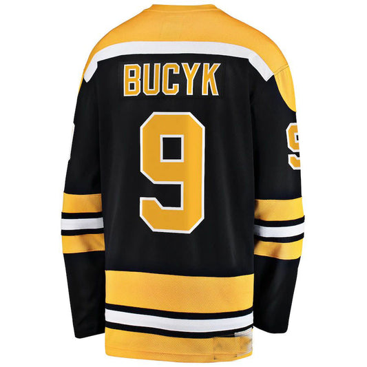 B.Bruins #9 John Bucyk Fanatics Branded Premier Breakaway Retired Player Jersey Black Stitched American Hockey Jerseys CustomName