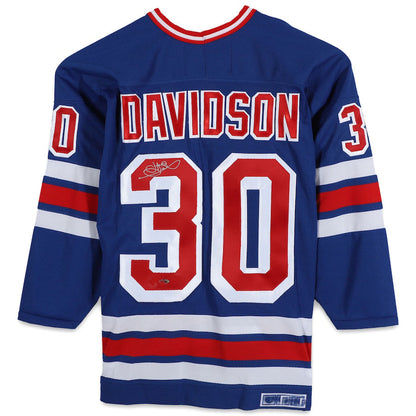 NY.Rangers #30 John Davidson Fanatics Authentic Autographed Blue Jersey Blue Stitched American Hockey Jerseys CustomName