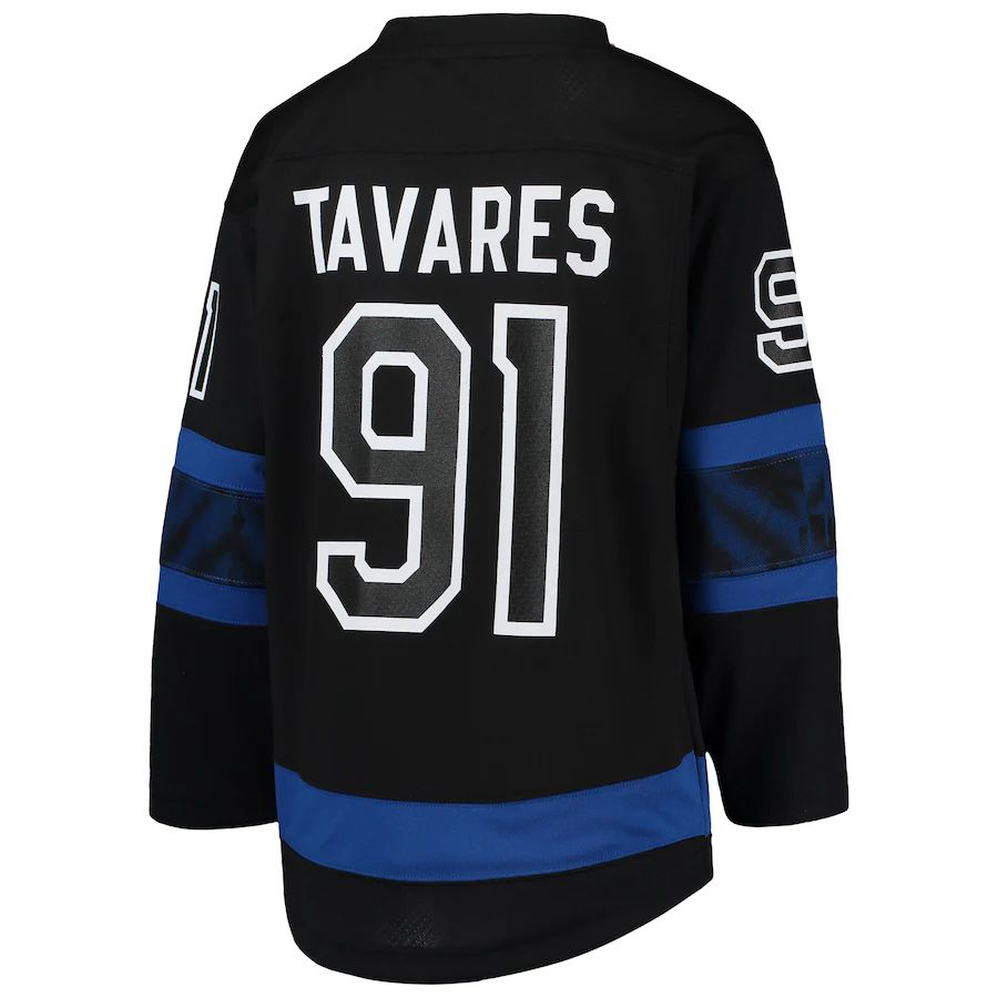 T.Maple Leafs #91 John Tavares Alternate Replica Player Jersey Black Stitched American Hockey Jerseys CustomName