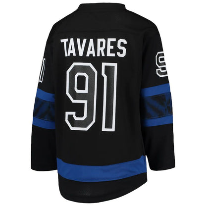 T.Maple Leafs #91 John Tavares Alternate Replica Player Jersey Black Stitched American Hockey Jerseys CustomName