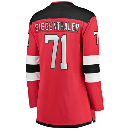 NJ.Devils #71 Jonas Siegenthaler Fanatics Branded Home Breakaway Player Jersey Red Stitched American Hockey Jerseys CustomName