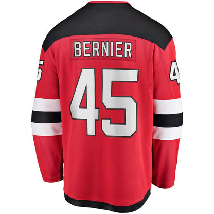 NJ.Devils #45 Jonathan Bernier Fanatics Branded Breakaway Player Jersey Red Stitched American Hockey Jerseys CustomName