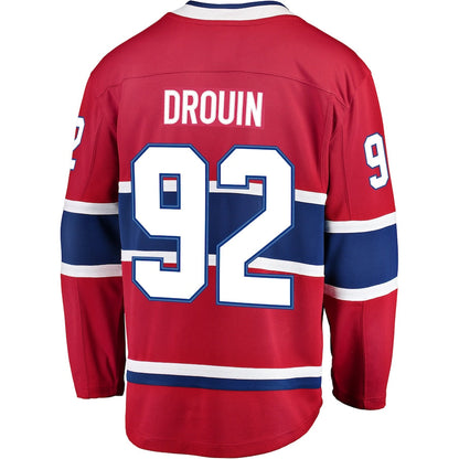 M.Canadiens #92 Jonathan Drouin Fanatics Branded Breakaway Player Jersey Red Stitched American Hockey Jerseys CustomName