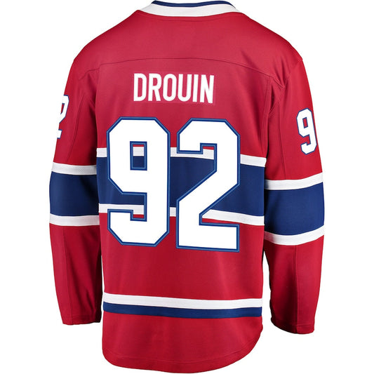 M.Canadiens #92 Jonathan Drouin Fanatics Branded Breakaway Player Jersey Red Stitched American Hockey Jerseys CustomName