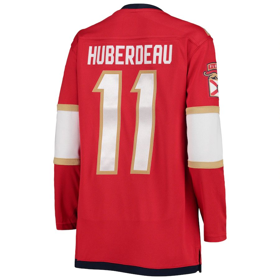 F.Panthers #11 Jonathan Huberdeau Fanatics Branded Home Premier Breakaway Player Jersey Red Stitched American Hockey Jerseys CustomName