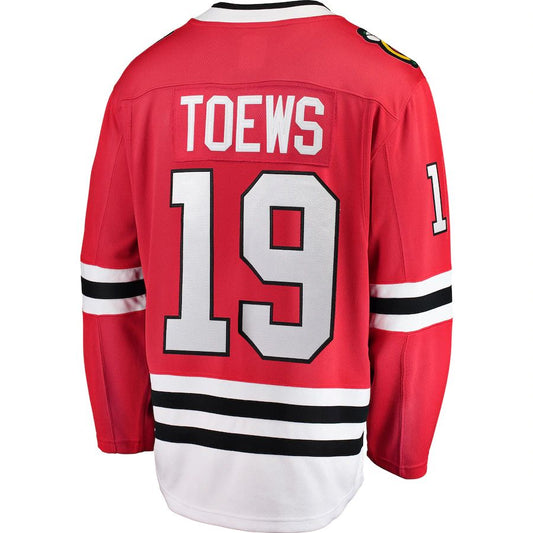 C.Blackhawks #19 Jonathan Toews Fanatics Branded Breakaway Player Jersey Red Stitched American Hockey Jerseys CustomName