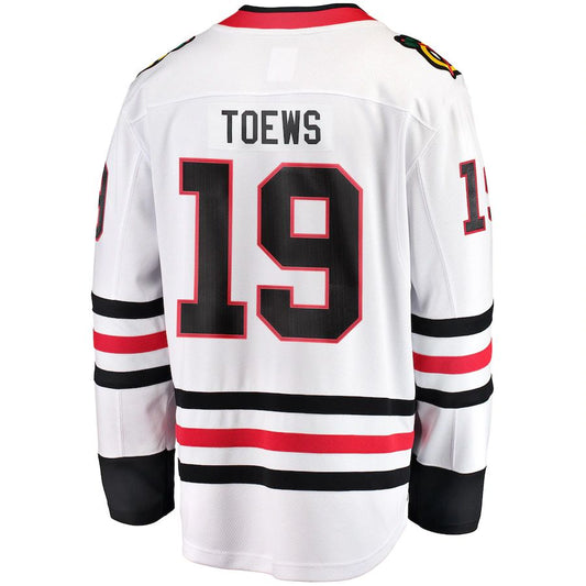 C.Blackhawks #19 Jonathan Toews Fanatics Branded Breakaway Player Jersey White Stitched American Hockey Jerseys CustomName