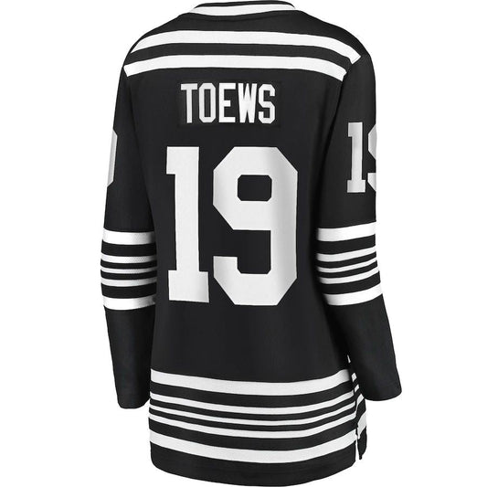C.Blackhawks #19 Jonathan Toews Fanatics Branded Alternate 2019-20 Premier Breakaway Player Jersey Black Stitched American Hockey Jerseys CustomName