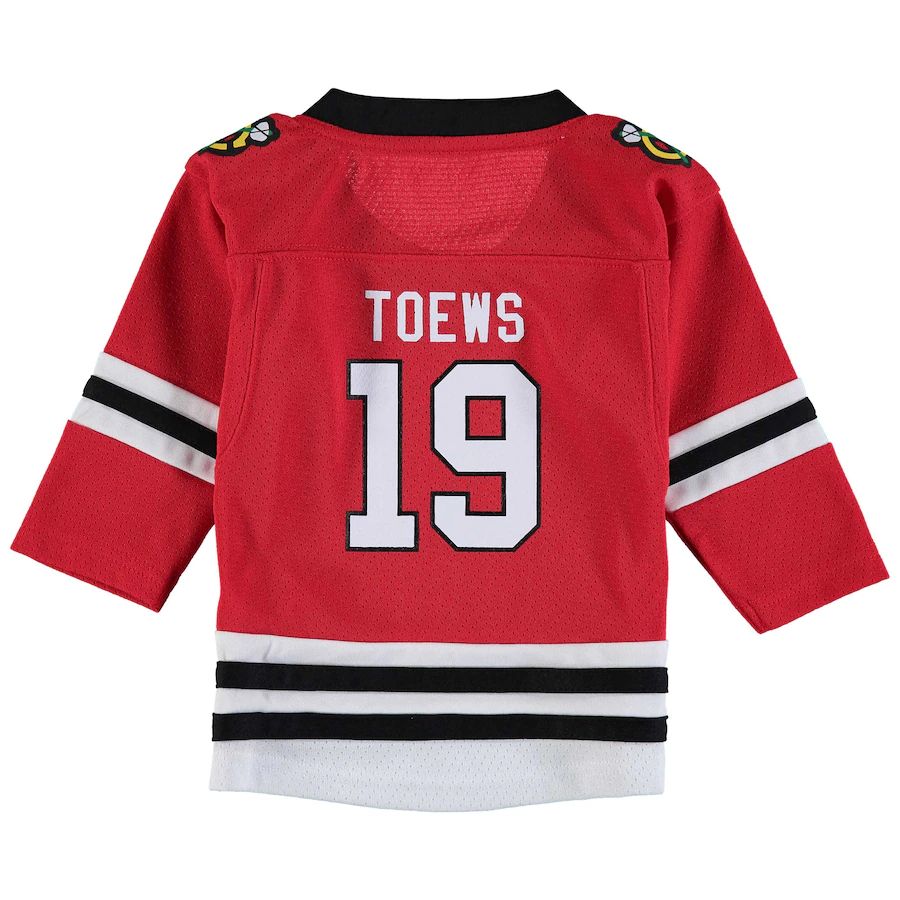 C.Blackhawks #19 Jonathan Toews Infant Replica Player Jersey Red Stitched American Hockey Jerseys CustomName