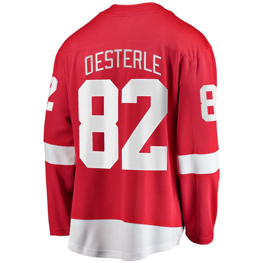 D.Red Wings #82 Jordan Oesterle Fanatics Branded Home Breakaway Player Jersey Red Stitched American Hockey Jerseys CustomName