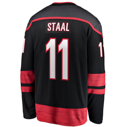 C.Hurricanes #11 Jordan Staal Fanatics Branded Home Captain Patch Breakaway Player Jersey Black Stitched American Hockey Jerseys CustomName