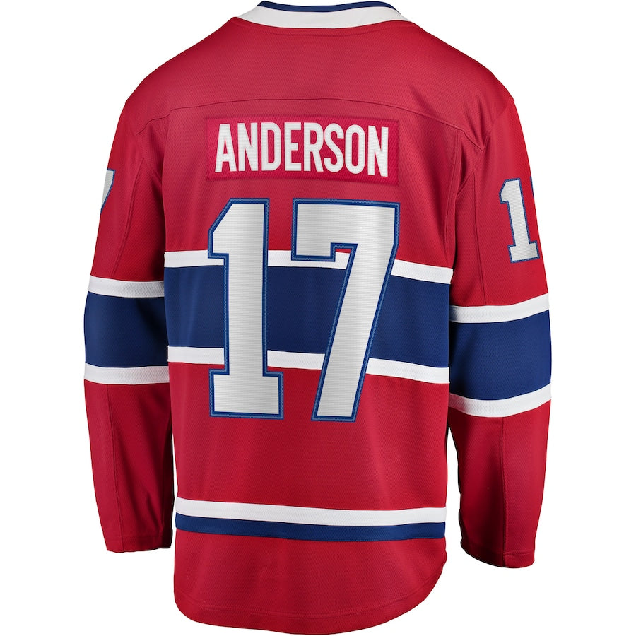 M.Canadiens #17 Josh Anderson Fanatics Branded Breakaway Player Jersey Red Stitched American Hockey Jerseys CustomName