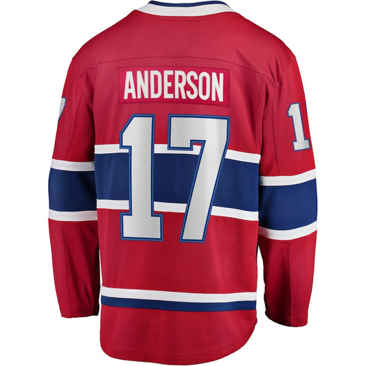 M.Canadiens #17 Josh Anderson Fanatics Branded Breakaway Player Jersey Red Stitched American Hockey Jerseys CustomName