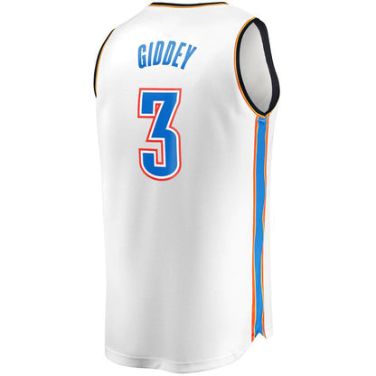 OC.Thunder #3 Josh Giddey Fanatics Branded 2022-23 Fast Break Replica Jersey White Association Edition Stitched American Basketball Jersey