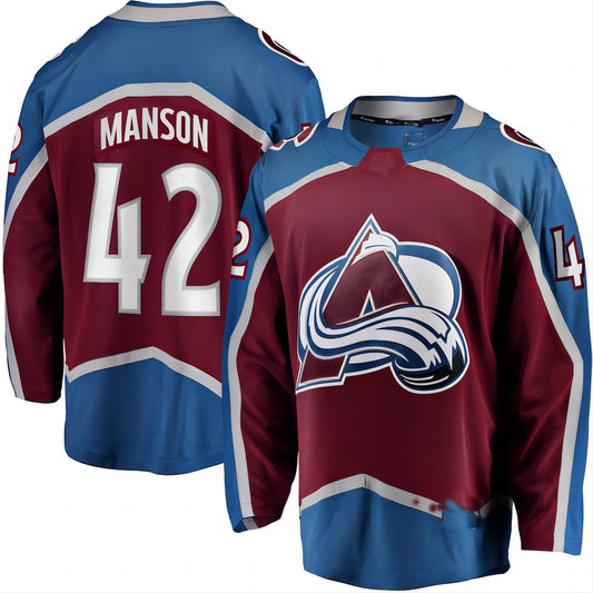 C.Avalanche #42 Josh Manson Fanatics Branded Home Breakaway Player Jersey  Burgundy Stitched American Hockey Jerseys CustomName