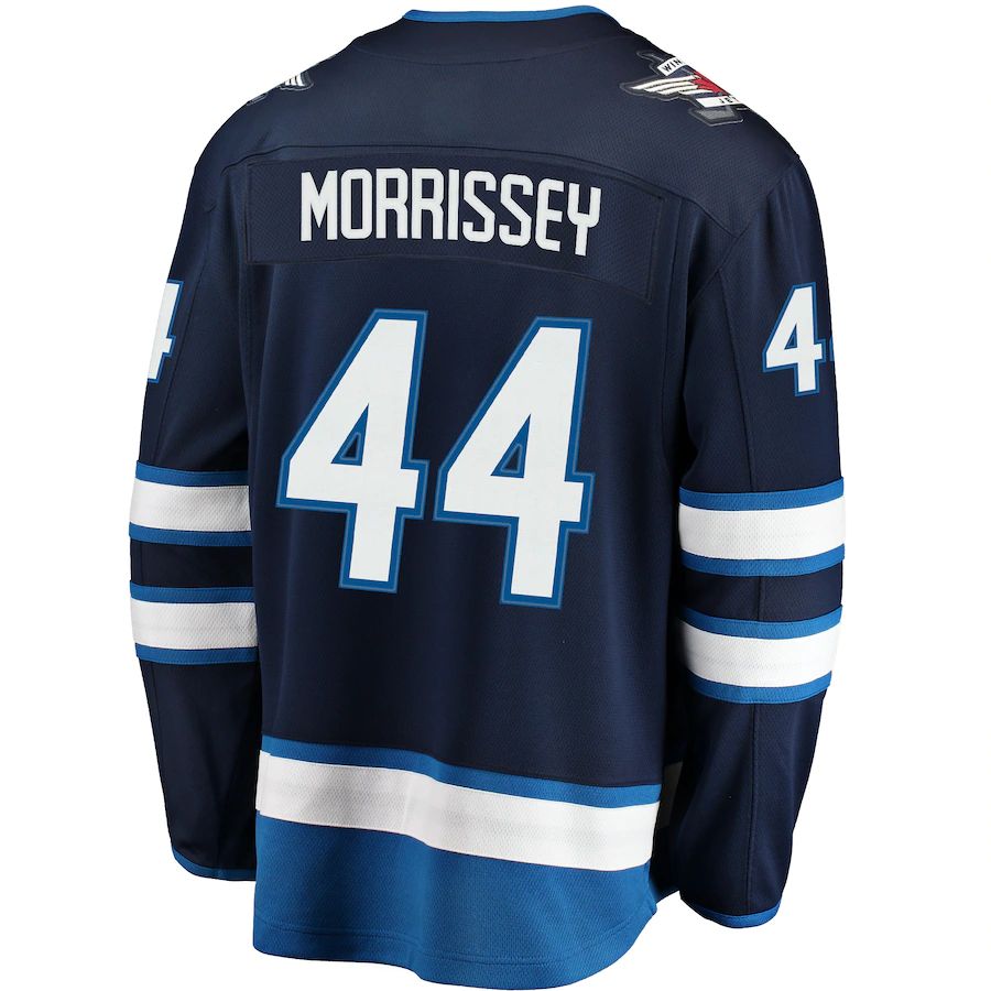 W.Jets #44 Josh Morrissey Fanatics Branded Breakaway Replica Jersey  Navy Stitched American Hockey Jerseys CustomName