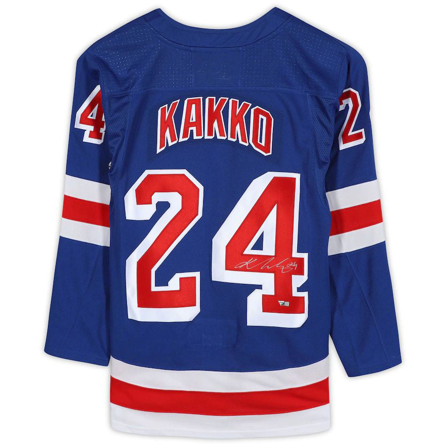 NY.Rangers #24 Kaapo Kakko Fanatics Authentic Autographed Jersey Blue Stitched American Hockey Jerseys CustomName