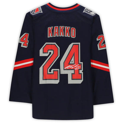 NY.Rangers #24 Kaapo Kakko Fanatics Authentic Autographed 2020-21 Reverse Retro Navy Stitched American Hockey Jerseys CustomName