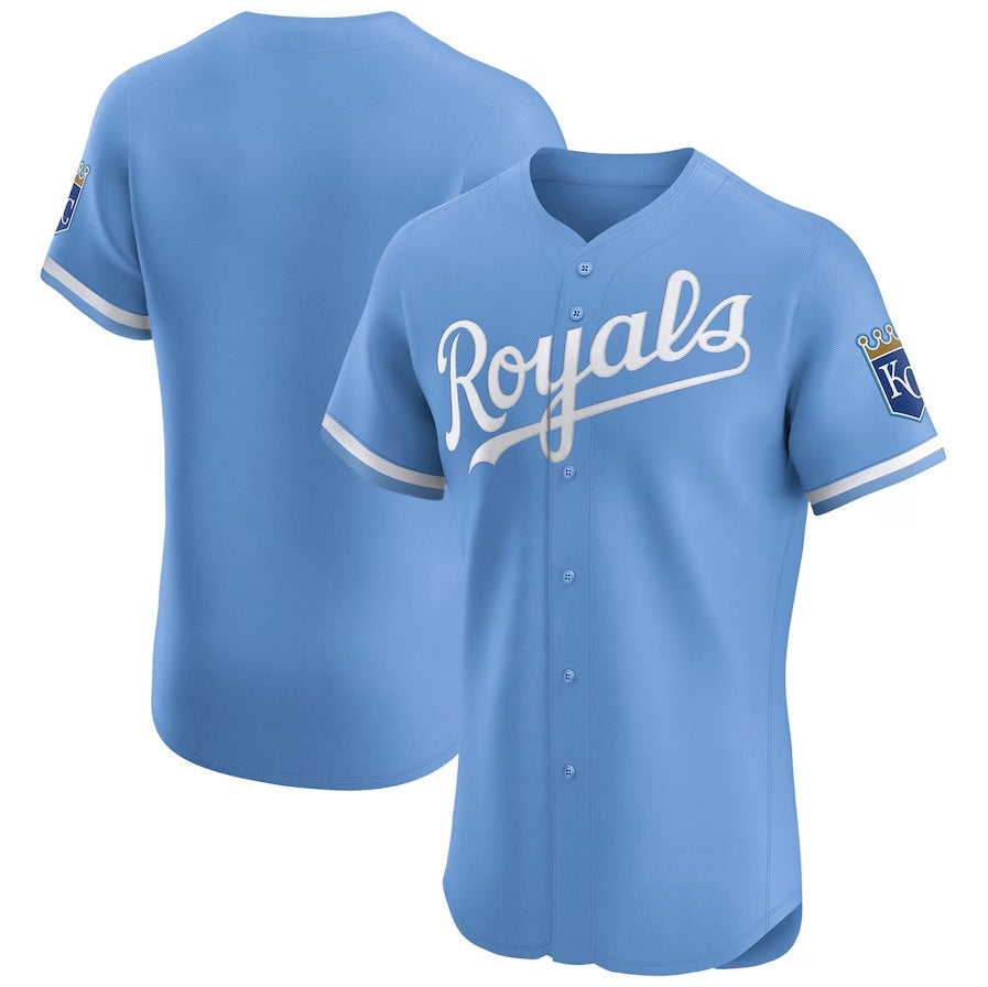 Kansas City Royals Alternate Vapor Premier Elite Patch Jersey - Light Blue Stitched Baseball Jersey