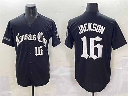 Kansas City Royals #16 Bo Jackson Black 'Gothic Crown Edition' Vapor Premier Limited Stitched Baseball Jersey
