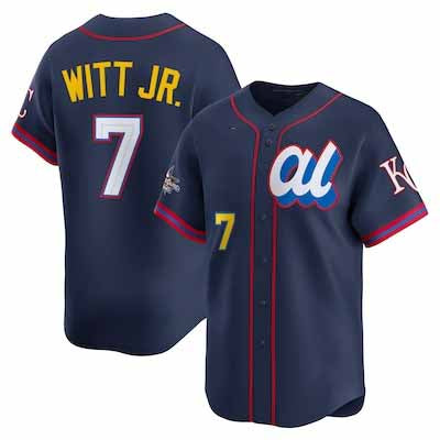 Kansas City Royals #7 Bobby Witt Jr. American League 2025 All-Star Edition Limited Player Jersey - Navy Baseball Jersey