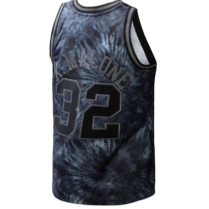 U.Jazz #32 Karl Malone Mitchell & Ness Unisex Hardwood Classics 1991-92 Tie-Dye Swingman Jersey Black Stitched American Basketball Jersey