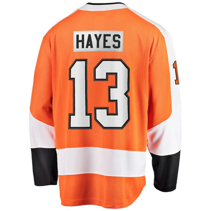 P.Flyers #13 Kevin Hayes Fanatics Branded Home Premier Breakaway Player Jersey Orange Stitched American Hockey Jerseys CustomName