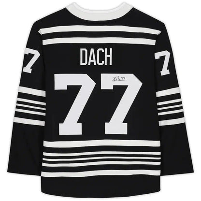 C.Blackhawks #77 Kirby Dach Fanatics Authentic Autographed Fanatics Alternate Breakaway Jersey Black Stitched American Hockey Jerseys CustomName