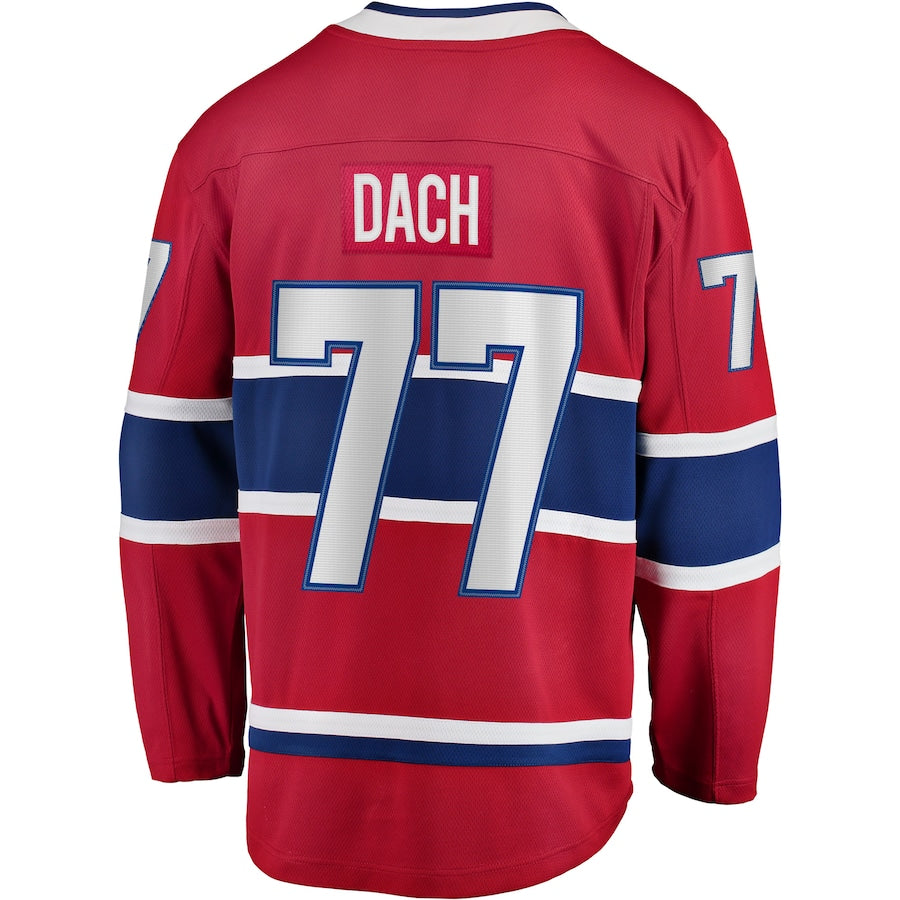 M.Canadiens #77 Kirby Dach Fanatics Branded Home Breakaway Player Jersey Red Stitched American Hockey Jerseys CustomName