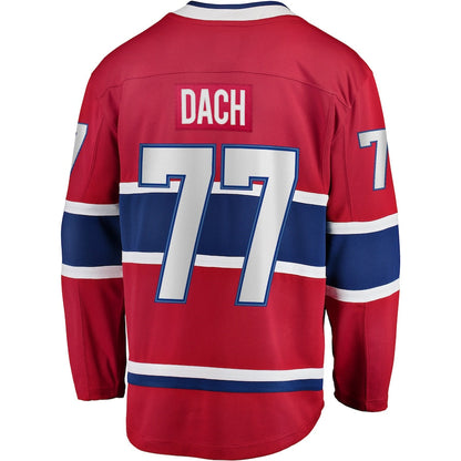 M.Canadiens #77 Kirby Dach Fanatics Branded Home Breakaway Player Jersey Red Stitched American Hockey Jerseys CustomName