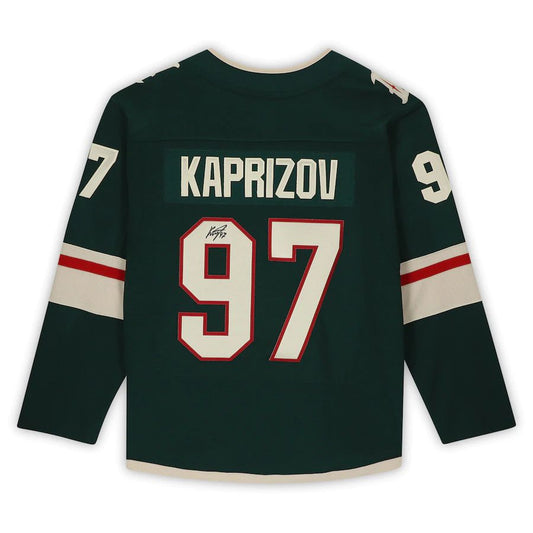 M.Wild #97 Kirill Kaprizov Fanatics Authentic Autographed Jersey Imperfect Condition Green Stitched American Hockey Jerseys CustomName