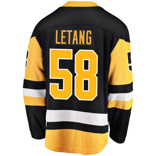 P.Penguins #58 Kris Letang Fanatics Branded Breakaway Player Jersey Black Stitched American Hockey Jerseys CustomName
