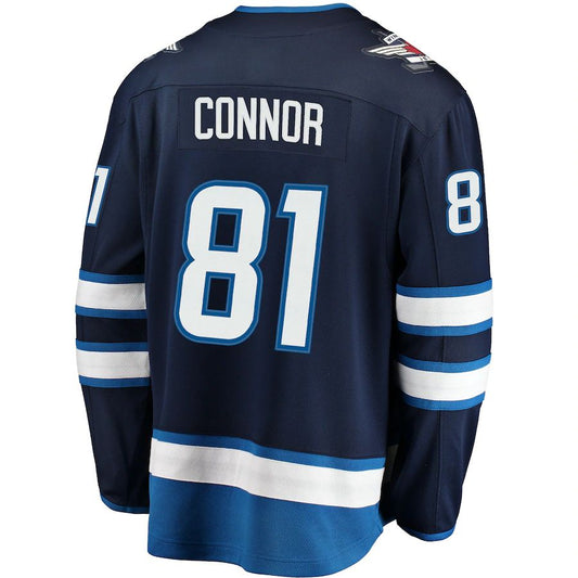 W.Jets #81 Kyle Connor Fanatics Branded Breakaway Replica Jersey  Navy Stitched American Hockey Jerseys CustomName