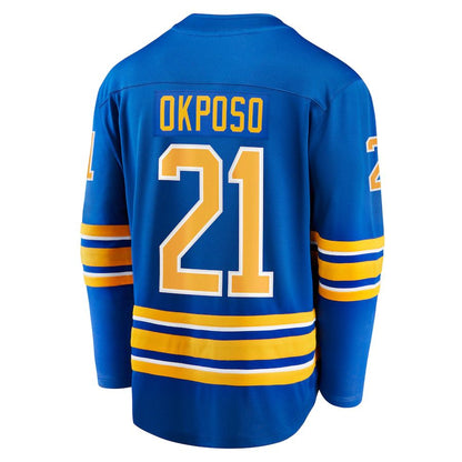 B.Sabres #21 Kyle Okposo Fanatics Branded Home Breakaway Jersey Royal Stitched American Hockey Jerseys CustomName
