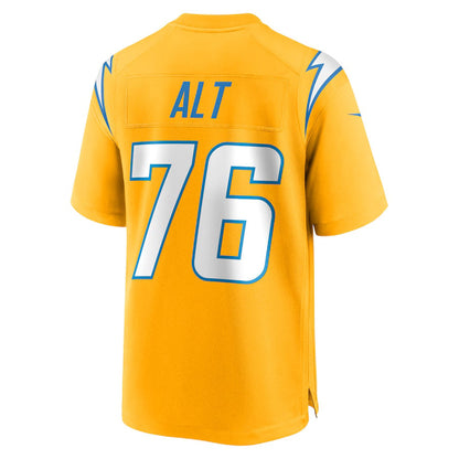 LA.Chargers #76 Joe Alt Gold Alternate Charger Power Game Player American Football Jerseys