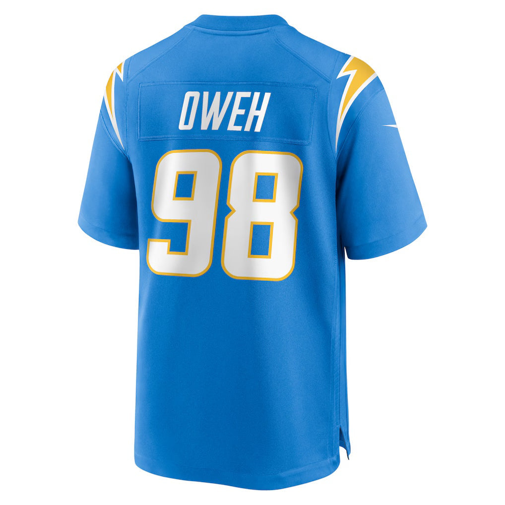 LA.Chargers #98 Odafe Oweh Powder Blue Team Game Stitched American Football Jerseys CustomName