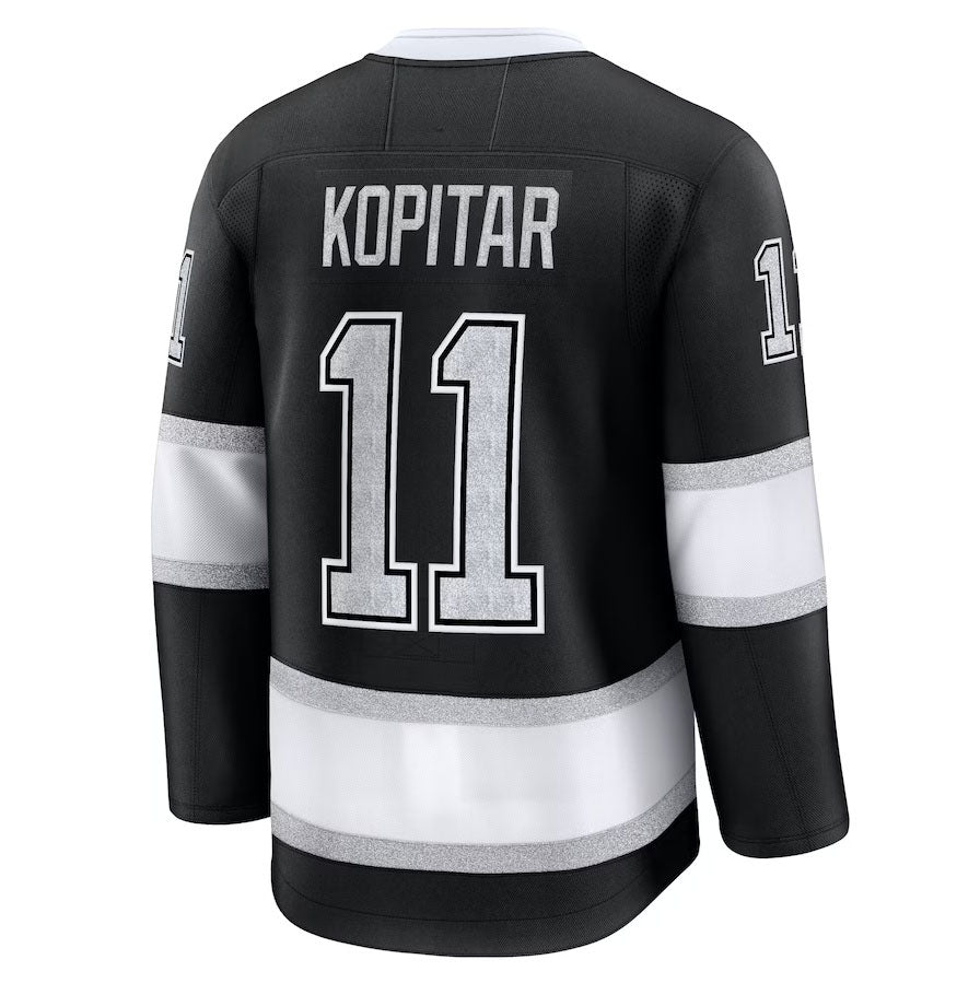LA.Kings #11 Anze Kopitar Fanatics Home Premium Jersey - Black Stitched American Hockey Jerseys CustomName