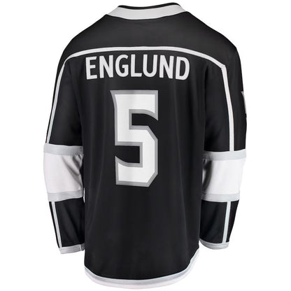 LA.Kings #5 Andreas Englund Fanatics Home Premier Breakaway Player Jersey - Black Stitched American Hockey Jerseys CustomName