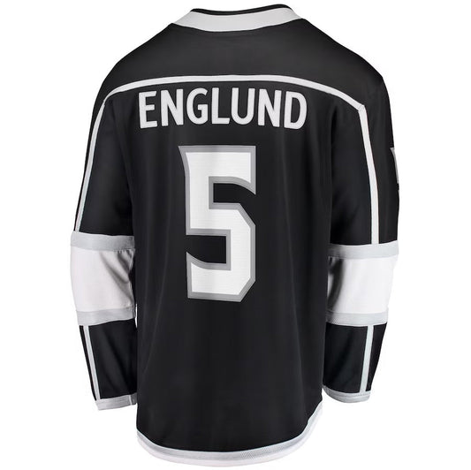 LA.Kings #5 Andreas Englund Fanatics Home Premier Breakaway Player Jersey - Black Stitched American Hockey Jerseys CustomName