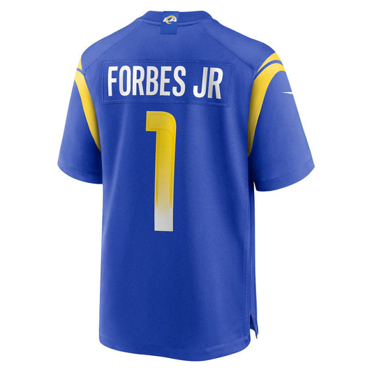 LA.Rams #1 Emmanuel Forbes Jr. Royal Team Game Stitched American Football Jerseys